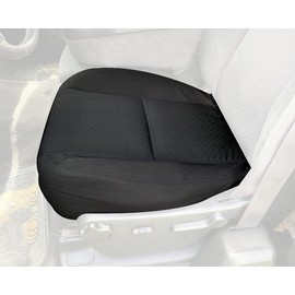 HECASA Bottom Seat Cover Driver Side Compatible with 2007-2014 Chevy Silverado 1500 2500HD 3500HD Front Black Driver Cloth Seat Cover Only