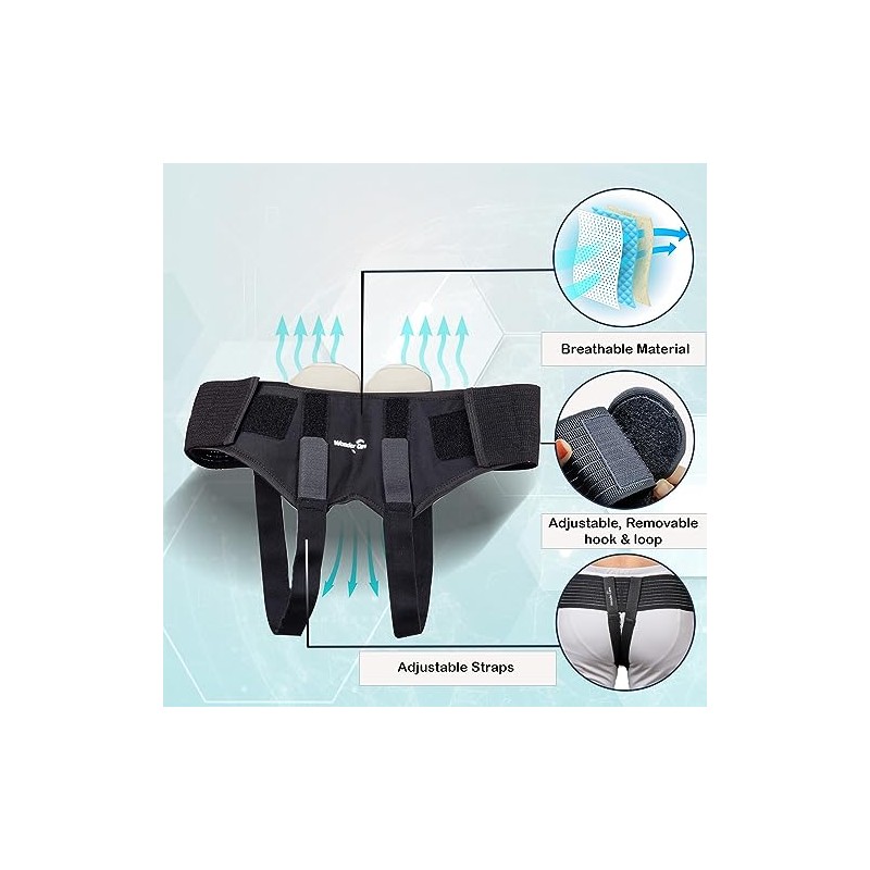 Wonder Care- Grey Inguinal Hernia Support Truss brace for Single/Double