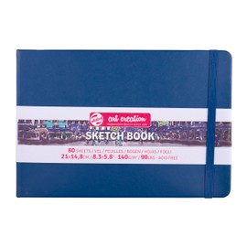 Talens Japan T9314-235M 452426 Art Creation Sketchbook, Drawing Notebook, 8.3 x 5.9 inches (21 x 15 cm), Navy Blue
