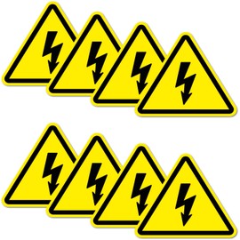 Pack of 8 Warning Stickers 6 x 5 cm Flash UV Protection Laminated Waterproof Digital Print Warning