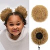 Real Human Hair Afro Puff Ponytail Natural for Kids Black