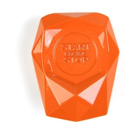 Riloer Engine Start/Stop Button Cover, Push to Start Button Ignition Cover Anti-Scratch Universal Aluminum Alloy Button Decoration Cover for Cars, Orange