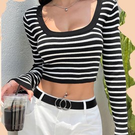 SANSTHS Womens Belt for Jeans Pants Fashion Ladies Leather Belt with Removable Silver Double Ring Buckle,Black, M