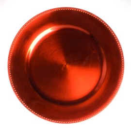 Richland Charger Plate Beaded Round 13" Orange Set of 12