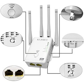 WiFi Range Extender AC WiFi Extender 1200Mbps WiFi Booster WiFi Repeater with 4 External Antennas, WiFi Signal Amplifier Dual Band 2.4GHz and 5GHz (Extended Version)