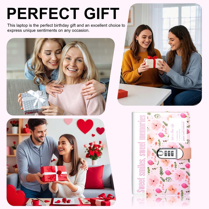SPIPHY Floral Diary with Lock for Women Journal with Lock