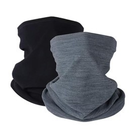 2 pieces of winter ring scarf, pipe scarf, mask, scarf, multi-functional scarf, windproof neck warm scarf for men and women outdoor sports, cycling, running, skiing, motorcycle (gray, black)