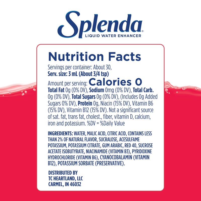 SPLENDA Liquid Water Enhancer Drops, Sugar Free, Zero Calorie, Natural