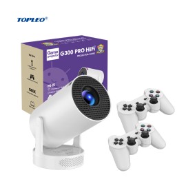 Topleo Hy300 Video Gaming Projector Home Theater hd Led Game Projector Android Smart Wifi Portable 4k Mini Proyectorcolor: White, accessories: Bag, plug: UK