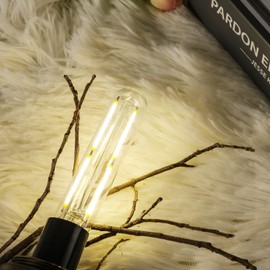 Leools Dimmable T6 LED Bulbs, 4W E12 Edison Light Bulbs Neutral White 4000K,400lm, 40W Candelabra Incandescent Bulbs Equivalent Vintage LED Filament Edison Candle Bulb with Decorative, 6Pack.