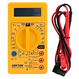 Dekton Digital Multimeter with Auto Polarization | Perfect for Workshops, Laboratories, and DIY Projects | Measures AC/DC Voltage | 3.5" Easy-to-Read LCD Display for Accurate Readings