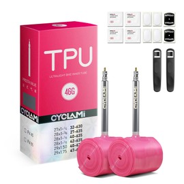 Gravel TPU Inner Tube 700C, 2PCS Ultra-Light 46g Bike Inner Tube for 700C x 32"-47" Gravel & 29" MTB,Presta Valves:45mm,Includes 2 tire levers