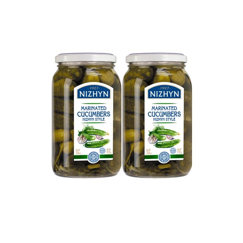 Nezhin Marinated Cucumbers, No Preservatives, and Fresh Ingredients 920gr Pack