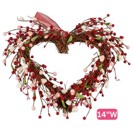 Mixed Berry Grapevine Heart Wreath by Factory Direct Craft for Valentines Day Decorating and Everyday Home Decor