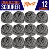 Topest Stainless Steel Scourer |12 Pack | Dish Washing Up