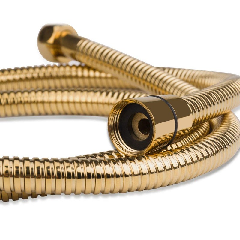 Shower Handheld Hose Polished Gold 59 Inch Solid Brass Bathroom