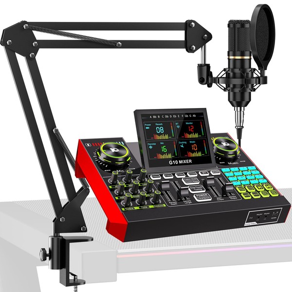 Podcast Equipment Bundle with 3.5mm Condenser Microphone for Pc/Phone Live