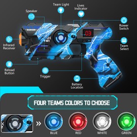 OSALON Laser Tag Guns Set of 2 with Digital LED Score Display Vests Laser Tag Inoor Outdoor Toys for Kids Ages 8 9 10 11 12+ Boys Girls Children Teens Adults Birthday Gifts Toys Christmas Blue/Red