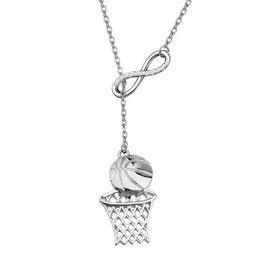 FustMW Basketball Hoop Pendant Necklace - Basketball Lover Players Gifts, Team Gifts (Y Necklace)