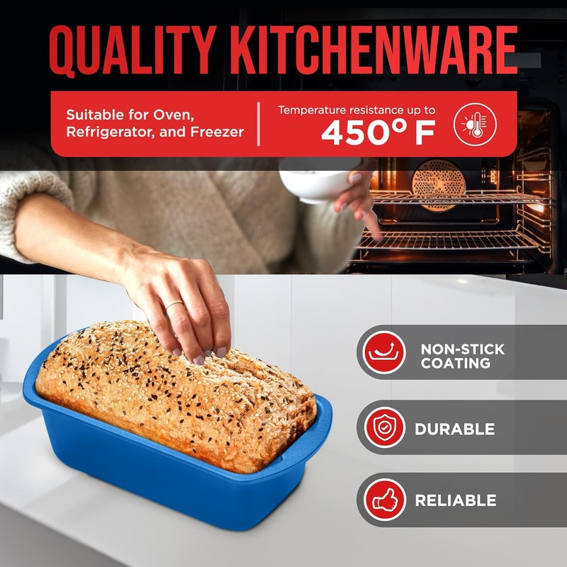Nonstick Loaf Pan Set Pack of 4, 7" to 11"