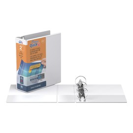 Davis Group QuickFit Junior Binder, Premium Small Clear-View 3-Ring Binder for School, Office, or Home, Made in Canada, 5.5" x 8.5", White