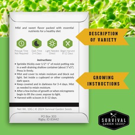 1 Pack Clover Microgreens Seeds for Planting and Growing - Plant Green Leafy Micro Herb Plants Indoors - Grow A Mini Windowsill Garden - Non-GMO Heirloom - Grow A Salad On Your Window Sill