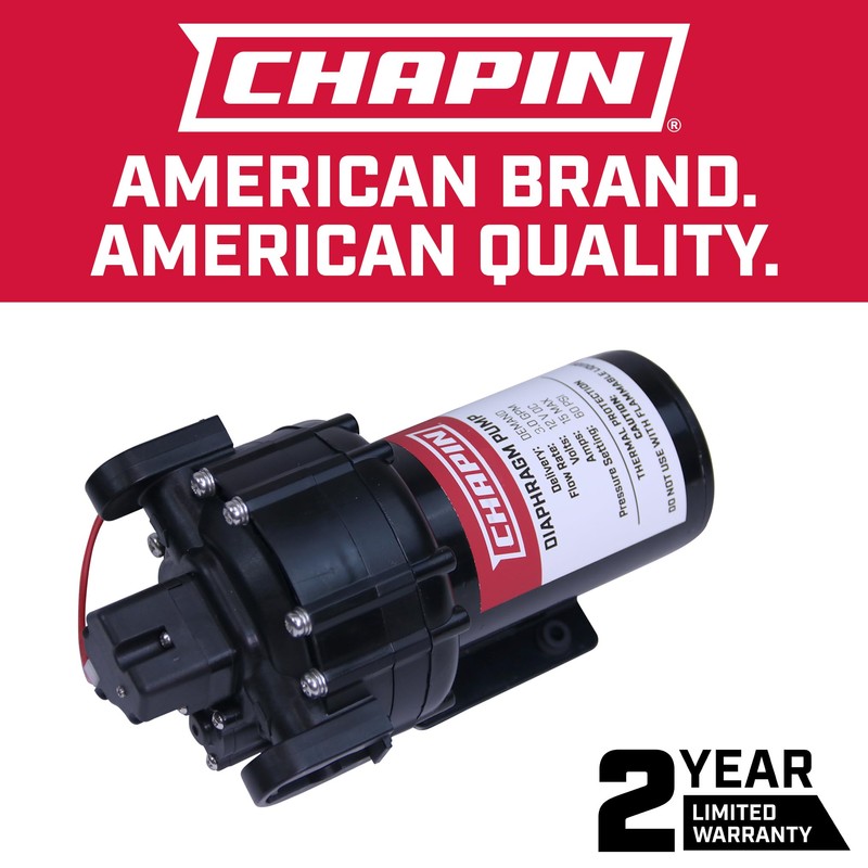 Chapin 6-9214 12V 3.0 GPM Diaphragm Pump, Black