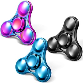 3 Pieces Metal Hand Spinner Metal Fidget High Speed Alloy Spinner Toy Anxiety Relief Toys Focus Toy Fidget Hand Toy for Adults and Teens Relieving Boredom Stress Anxiety Kill Time, 3 Colors