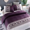 Purple Duvet Cover Reversible Purple Beige Printed Quilt Cover Soft