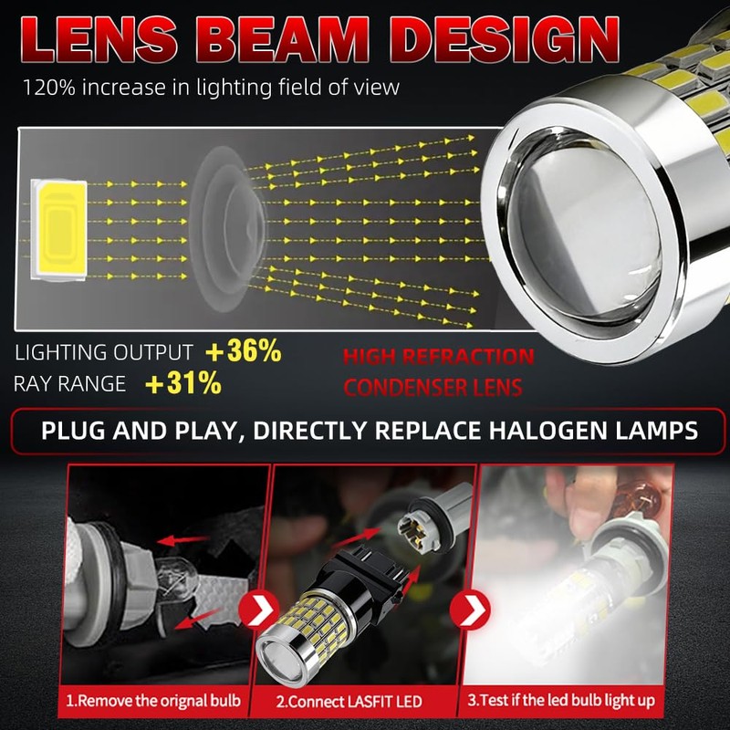TEENRAM 3157 Brake Tail Light Bulbs For Toyota Tundra 2007-2021,