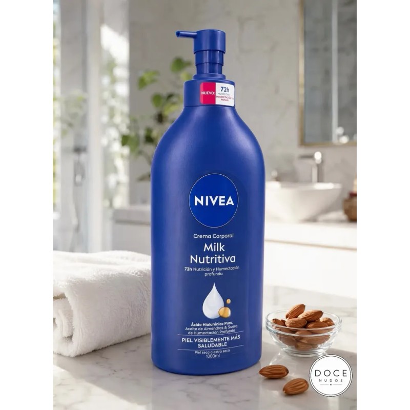 Crema Corporal Nivea Milk Nutritiva 1l Piel Seca Original
