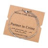 JoycuFF Partner in Crime Morse Code Chain Bracelets for Women