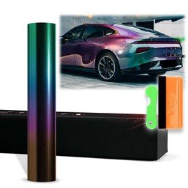 12"x60" (1FTx5FT) PET Galaxy Dust Gloss Spectrum Purple Green Chameleon Metallic Color Shift Color Change Vinyl Wrap Auto Sticker Decal Film Sheet Bubble Free Air Release Technology with Tool Kit