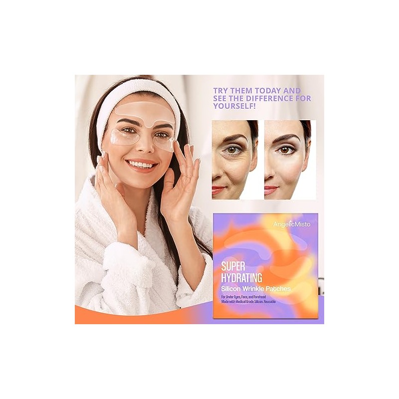 AngelicMisto Parches de Silicona Reutilizables para Ojos, Cara y Frente