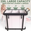 230L (60 Gal) Extra Large Fashion Laundry Sorter 3 Section