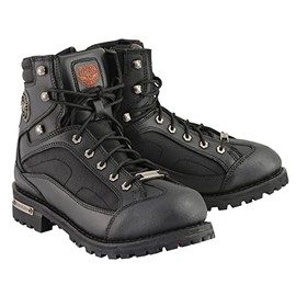 Milwaukee Leather MBM9080 Men's Black 6-Inch Lace to Toe Boots with Gear Shift Protection - 7