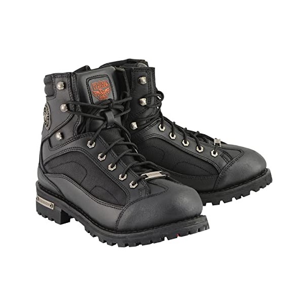 Milwaukee Leather MBM9080 Men's Black 6-Inch Lace to Toe Boots