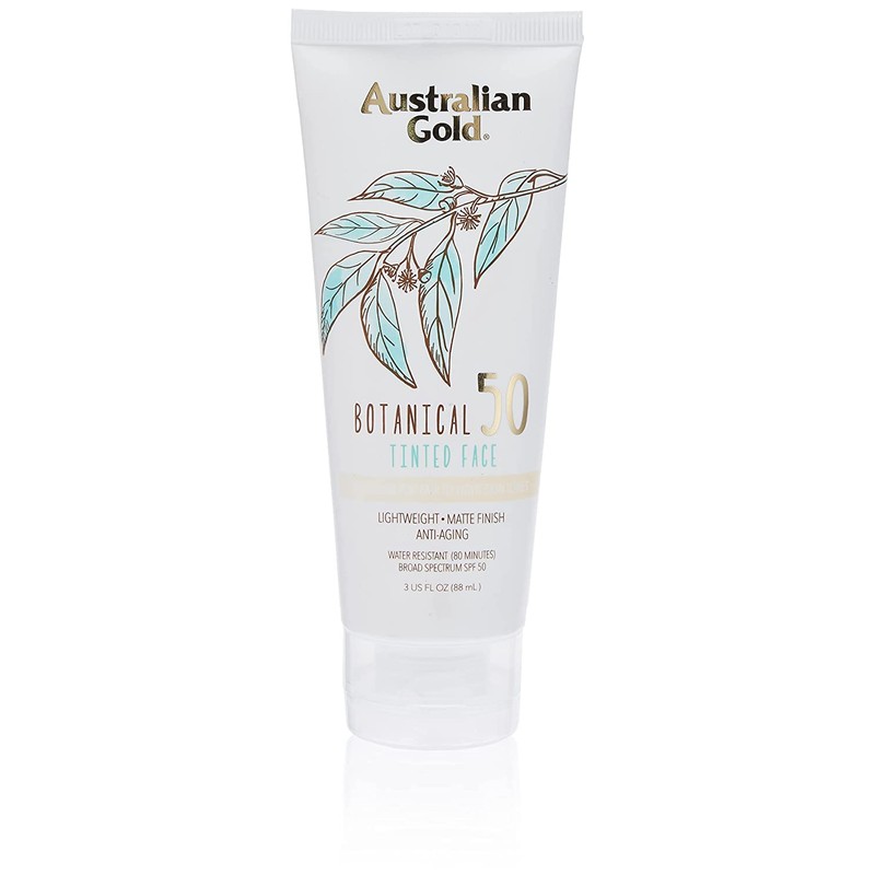 Australian Gold Botanical Sunscreen Tinted Face Mineral Lotion SPF 50,