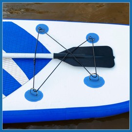 A ABSOPRO 8pcs 8cm Blue D Ring Patch Pad PVC Stainless Steel for Surfboard Item Replacement