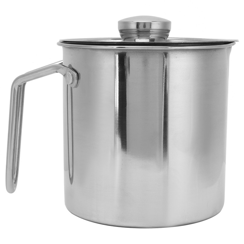 Stainless Steel Oil Filter Pot with Handle Kitchen Grease Container