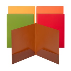 Mr. Pen- Plastic Folders with Pockets, 5 Pack, Letter Size, Vibrant Autumn Colors, Heavy-Duty Plastic Pocket Folders for Documents