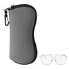 kwmobile Neoprene Glasses Case in Black - Soft Case for