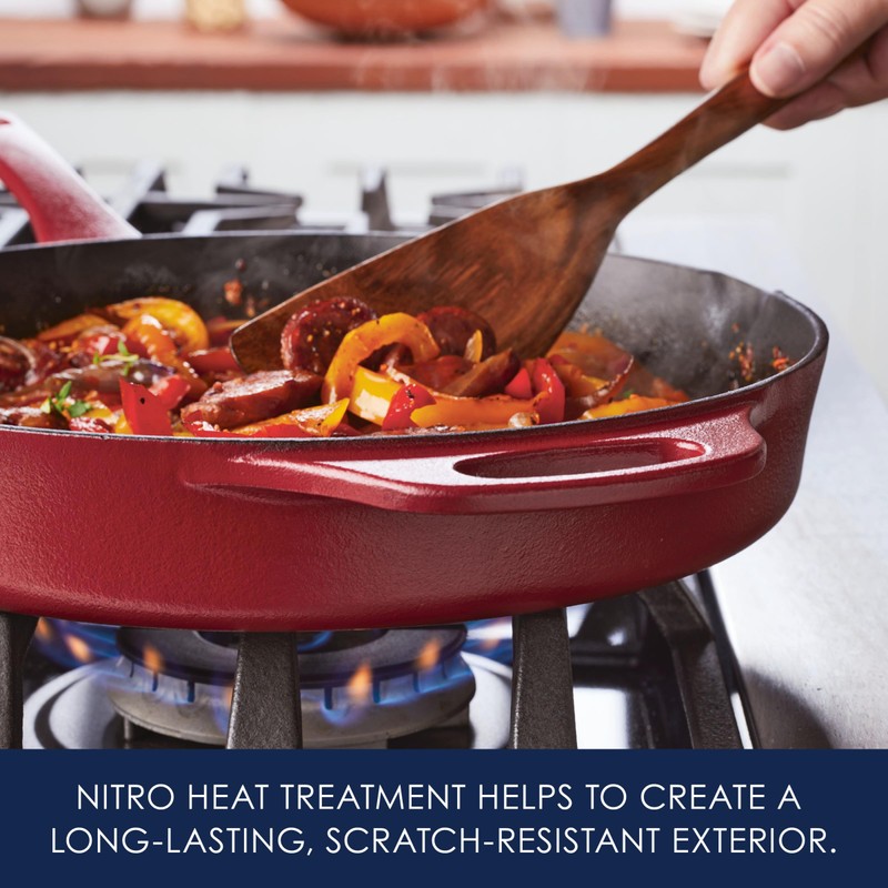 Rachael Ray NITRO Cast Iron Frying Pan/Skillet with Helper Handle