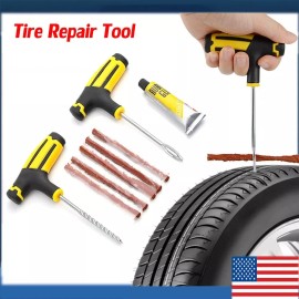 Ameribox 8PCS Tire Repair Kit DIY Flat Tire Repair Car Truck Motorcycle Home Plug Patch