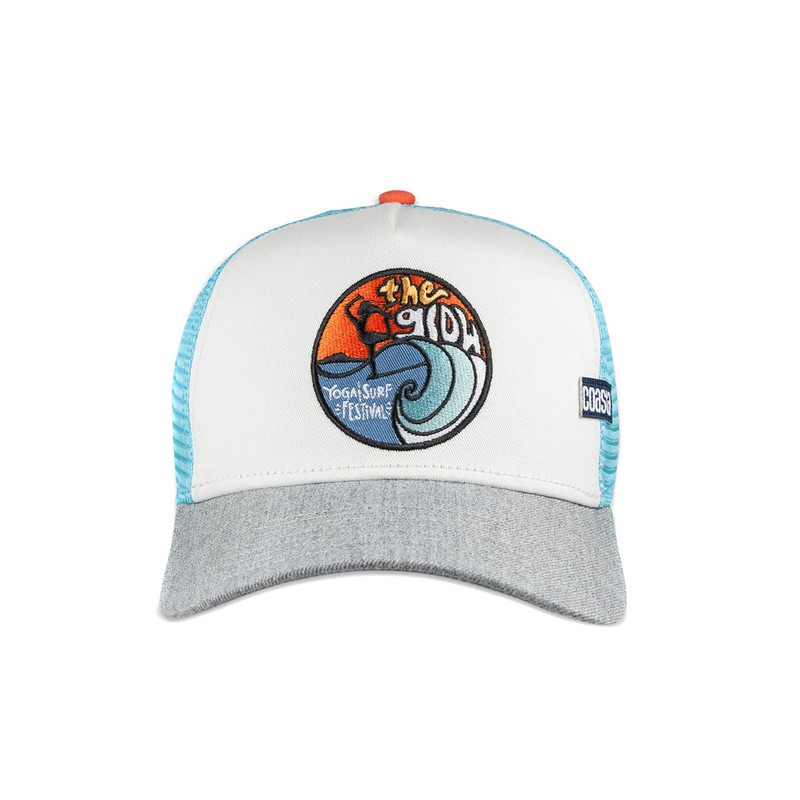 Coastal Trucker Cap The Glow White Turquoise Size: One Size,
