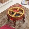 ZIRKOOON Solid Wood Foot Stool Round Ottoman Mid-Century Footrest Sofa