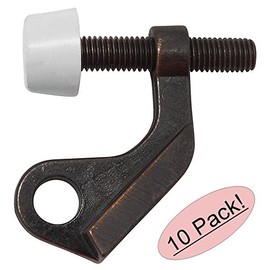 Designers Impressions Oil Rubbed Bronze Heavy Duty Door Guard Hinge Pin Adjustable Door Stop : 6641-10 Pack