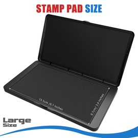 Large Stamp Pad, 6.1 x 3.4 Inch Black Ink Pad Premium Quality Felt Pad Rubber Stamp Ink Pad for Office, Home