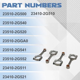 cycwer 4Pcs Engine Connecting Rods 23510-2G500 for Sorento Optima Sportage Tucson Santa Fe Sport replaces 23510-2G540 23510-2G520, 23510-2GGA0