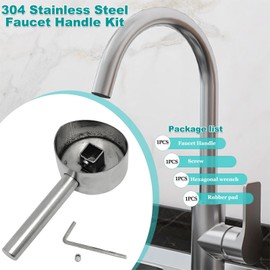 generic 1set 42mm Width 304 Stainless Steel Faucet Handle Kit,for Single Handle Faucet(One-Shape Type), Sliver